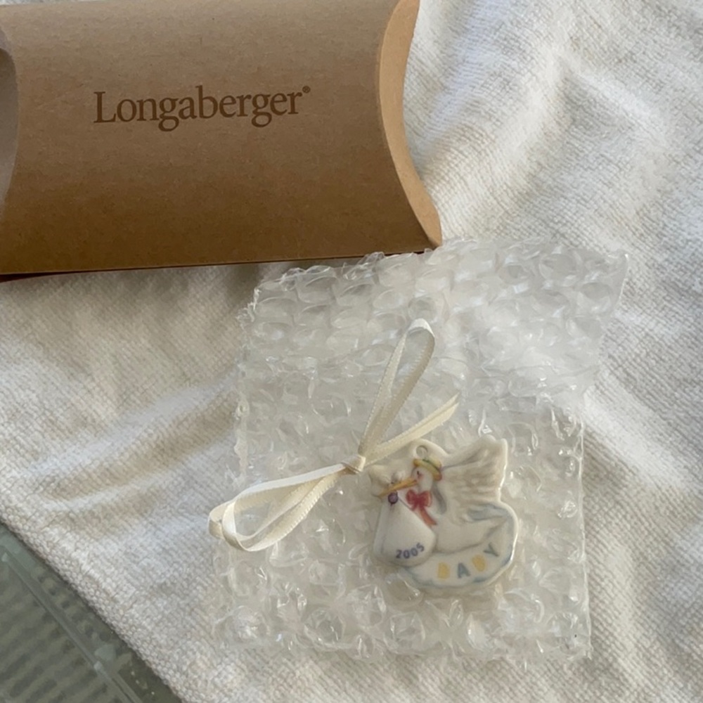 Longaberger Baby tie-on. New in the box. 2005